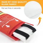 Emergency Fire Blanket, 1 Pack Fiberglass Flame Retardant Fire Blankets Emergency for Home, Kitchen, Car, Office, Grill, 39.4X 39.4inch Fire Extinguisher Blanket