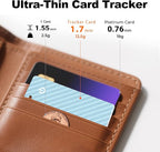 [Apple MFi Certified] Wallet Tracker Card with Apple Find My (iOS Only) Rechargeable Air Tracker Tags Bluetooth Wallet Finder IP68 Waterproof GPS Tracker Item Finder for Keys, Bags, Passport Blue