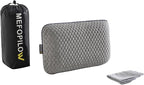 Memory Foam Travel Pillow with Washable Cover & Carry Bag – Compact, Soft & Breathable Neck Pillow for Airplane, Camping & Car (Gray- with Extra Gray Cotton Cover, 15.7x9.8x3.9 inches)