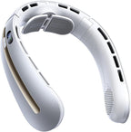 SWEETFULL Neck Fan, 3 Turbo Portable Fans with Neck Support, 4 Speed & LED Display, 5200mAh Rechargeable Personal Fan, Hand-Free Wearable Bladeless Cooler, Gift for Travel Birthday, Men, Women (White)