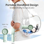 JISULIFE Portable Handheld Turbo Fan [16H Max Cooling Time], 4000mAh USB Rechargeable Personal Battery Operated Lash Small Pocket Fan with 5 Speeds for Travel/Outdoor/Vacation/Concerts - Green