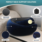 Travel Pillow uses Memory Foam to Support Neck Comfort, car Travel, Compact,Airplane Sleep Pillow Dark Blue