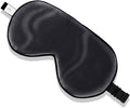 ZIMASILK Adjustable Mulberry Silk Sleep Mask Blindfold 100% Pure Mulberry Silk Eye Mask for Sleep with Bag (Black)