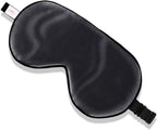ZIMASILK Adjustable Mulberry Silk Sleep Mask Blindfold 100% Pure Mulberry Silk Eye Mask for Sleep with Bag (Black)