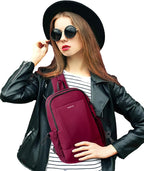 ECOHUB Crossbody Bags for Women Men, Anti-Theft RFID Blocking Roomy Sling Backpack with Sturdy SBS Zippers Water Resistant Chest Shoulder Bag Daypack with 9 Pockets Casual Outdoor Hiking, Red