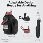 KXIAOCHEN Insulated Water Bottle, Stainless Steel Water Bottle, 2 Lids (Straw and Handle Lid),Wide Mouth Metal Water Bottles Keep Hot and Cold, Double Walled, Thermo Mug, Metal Canteen