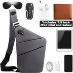 Anti Theft Travel Bag, One Shoulder Large Capacity Cross-body Bag Chest Fashion Lightweight Sling Bags for Travel Sports