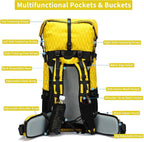 Hiking Backpack,40L to 50L Extra Large Capacity Hiking Bag,Internal Frame Camping Backpack,Upgraded X-PAC Lightweight Sport Daypack Travel Backpack Fit For Mountain Climbing Camping(Yellow)