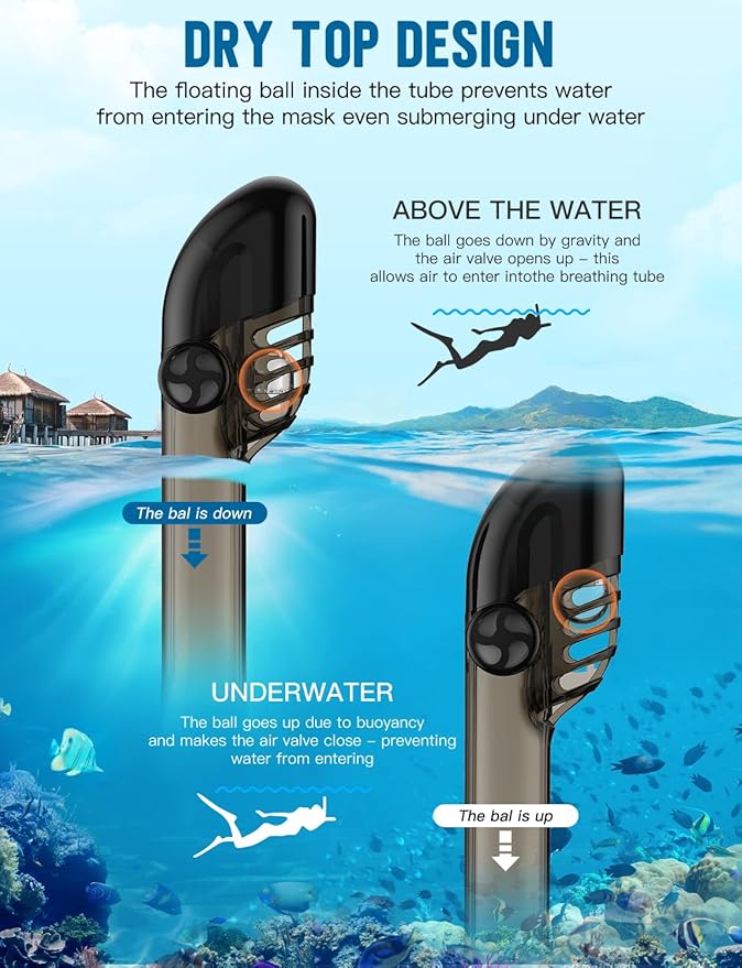 Zenoplige Full Face Snorkel Mask Adults,Dry-Top Snorkeling Gear with Camera Mount,Foldable 180-Degree Panoramic Scuba Mask for Snorkeling Diving Swimming Travel,Snorkel Mask Anti-Fog & Anti-Leak