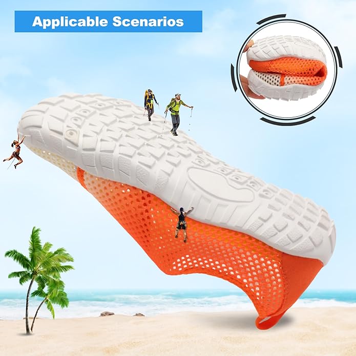 L-RUN Barefoot Water Shoes Women Mens Aqua Sock Athletic Hiking Water Sports Shoes for Swim Beach Pool Sand Diving Walking
