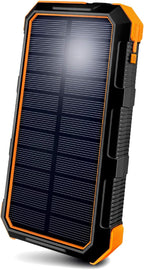 ToughTested 24,000 mAh Fast Charging Solar Power Bank, Portable Solar Charger External Battery Bank | LED Flashlight, IP67 Waterproof, Dustproof, Shockproof for Camping, Travel & Emergency Use