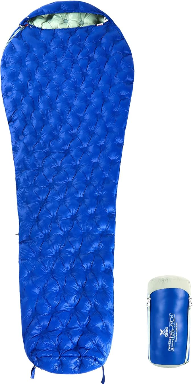 Ultralight Down Sleeping Bag for Adults, 1.92lbs 32-55F 650 Fill Down, Lightweight Compact Mummy Backpacking Sleeping Bag for Outdoor Camping and Hiking, Compressible -MFH500