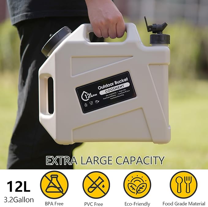 3.2 Gallon/5 Gallon Water Containers with Spigot, BPA Free Water Jug, Military Green Water Tank, Multifunction Water Storage Containers for Camping Outdoor Hiking,Emergency Stroage