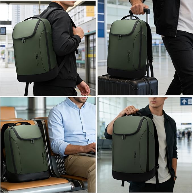 FUTURE AESTHETICS Business Smart Backpack Waterproof for women,men,Fight Approved Durable Backpack suitable as overnight and travel backpack (Green)