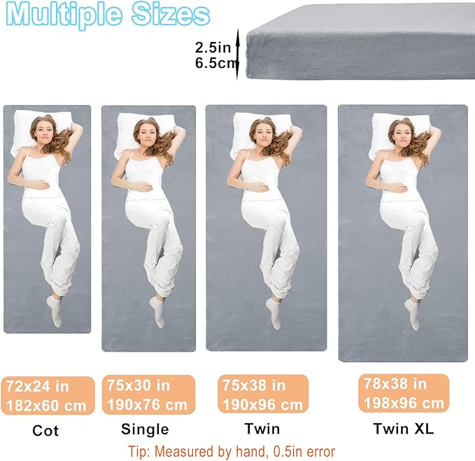 Foam Camping Mattress - Portable Roll Up Sleeping Pad for Car, Tent, Cot & Floor - Waterproof, Comfortable & Compact with Travel Bag