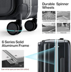 Hanke 20 Inch Carry On Luggage Hard Shell Suitcases with Wheels Luggage Suitcase Travel Luggage for Women Men Rolling Luggage Bags for Business Trip Weekender-Black