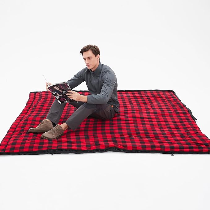 PO PO BEAR Zero Degree Sleeping Bag for Adults 100% Cotton Flannel Tall and Big