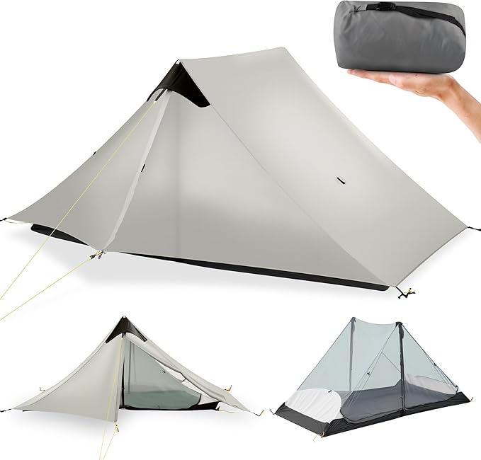 Ultralight Tent 3-Season Backpacking Tent 1 Person/2 Person Camping Tent, Outdoor Lightweight LanShan Camping Tent Shelter, Perfect for Camping, Trekking, Climbing, Hiking
