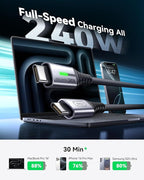 INIU Ultra Small 10000mAh 45W PD Power Bank & 240W Fast Charging [6.6ft, 2-Pack] Type C Charger Cord Combo