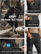 CQR Men's Tactical Pants, Water Resistant Ripstop Cargo Pants, Lightweight EDC Work Hiking Pants, Outdoor Apparel