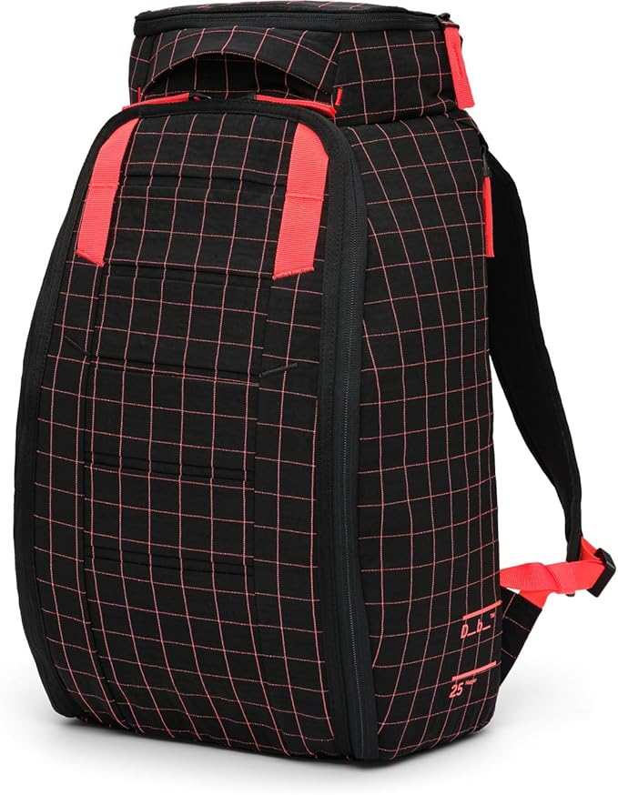 Db Journey The Hugger - Durable Travel Backpack with Laptop Compartment for Work & Gym, Luggage Backpack with Roller Bag Attachment, Full-Zip Main Compartment, 25L - Coral Flash