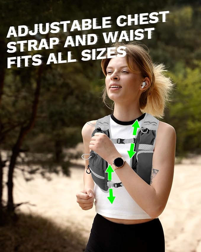 Running Vest for Women and Men, Hydration Running Backpack, Runners Vest, Hydration Vest for Walking, Marathon, Hiking