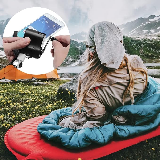 Hand Cranked Charger, USB Hand Crank Phone Charger Hand Power USB Charger for Outdoor Hiking Camping