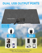 Ecosonique 30W Portable Solar Charger Foldable Solar Panels with USB C USB A Fast Charging Waterproof for Camping Backpacking Compatible with Cell Phone, iPhone, iPad, Samsung Galaxy, LG, Power Banks