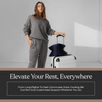 Lunya Washable Silk Travel Pillow – Soft Mulberry Silk Neck Pillow with Zipper Pillow Insert, Adjustable Fill, and Snap Straps – Travel Essential for Plane, Car, or Home - Waning Night - One Size