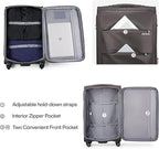 Hanke 20/24/28 Inch 3 Piece Luggage Set with Spinner Wheels Expandable Luggage Large Suitcases with Wheels Softside Checked Luggage Rolling Suitcase with Lock Lightweight Travel Luggage.(Coffee)