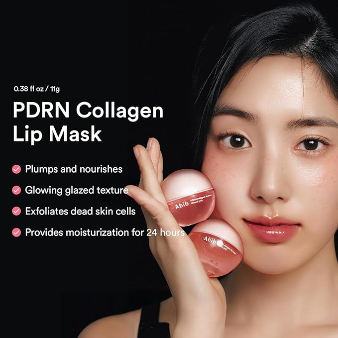 Abib PDRN Vegan Collagen Lip Mask Glazed Jelly 0.38 fl oz | Korean Lip Butter Balm Overnight Sleeping Mask Hydrating Care Moisturizer Treatment for Flakey, Dry Lips
