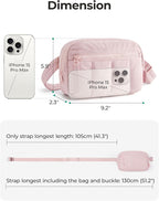 BAGSMART Fanny Packs for Women Cross Body, Quilted Puffy Belt Bag with Pockets, Fashion Waist Packs for Traveling Hiking Camel