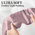 100% Mulberry Silk Sleep Mask, Large Eye Cover for Sleeping, Comfortable and Pressure-Free Sleeping Masks for Women Men, Completely Blackout (Light Plum)