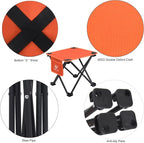 Opliy Camping Stool, Folding Small Chair Portable Camp Stool for Camping Fishing Hiking Gardening and Beach, Camping Seat with Carry Bag (Orange)