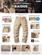 CQR Men's Tactical Pants, Water Resistant Ripstop Cargo Pants, Lightweight EDC Work Hiking Pants, Outdoor Apparel
