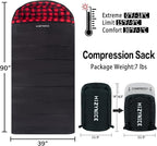 0 Degree Sleeping Bag 100% Cotton Flannel XXL for Adults Big and Tall Cold Weather Winter Zero Degree Camping,Free Compression Sack