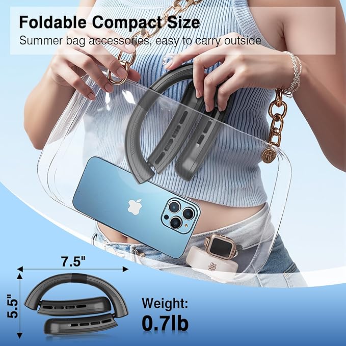 ChillGo Portable Neck Fan - 8400 RPM Enlarged Turbo Airflow - 5200mAh Personal Rechargeable Cooling Wearable Fan - Max 16H, 4 Speeds, Foldable, LED Display - Great Gifts for Men Women - 2nd Gen Black