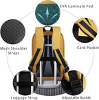 hk Backpack for Men Business Slim Backpack with USB Charger Computer Lightweight Anti-theft Travel (Yellow, 15.6 Inch)