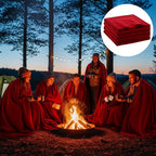 Tudomro 6 Pcs 64 x 90 Fire Retardant Blankets First Aid Red Warm Fire Retardant Blanket for Outdoors Camping Stadium Picnics Travel