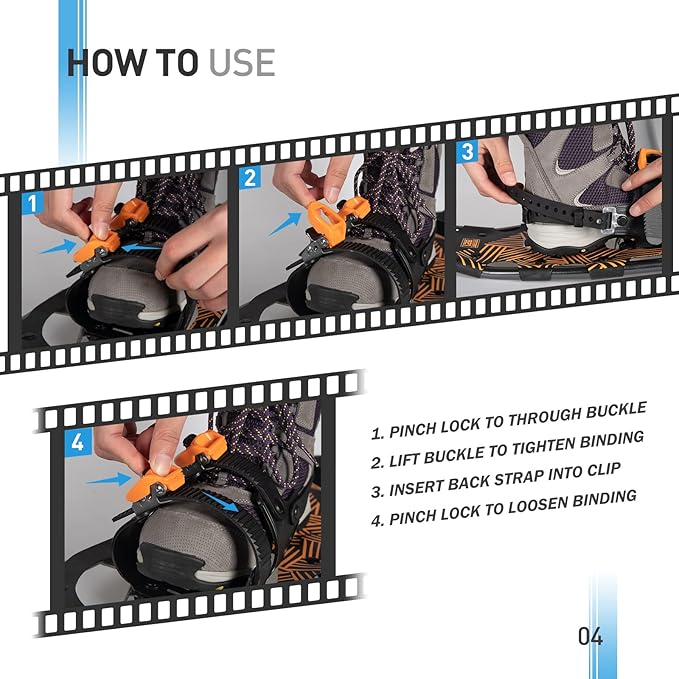 G2 21/25/30 Inches Light Weight Snowshoes for Women Men Youth, Set with Trekking Poles, Tote Bag, Gaiters,Special Fast Ratchet Binding, Orang/Blue/Red Available