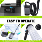 Portable Shower for Camping, [Long-Lasting] Spopal 6000mAh Rechargeable Camping Shower with Intelligent LED Display, 4 Spray Modes, IPX7 Waterproof Outdoor Camp Pump for Hiking, Travel, Car, Pet