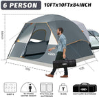 UNP SUV Dome Tent for Camping, Outdoor 6 Person Car Camping Tent, Easy Set Up SUV Tailgate Tent with Rainfly 10' x 10' Vehicle Camping Tent
