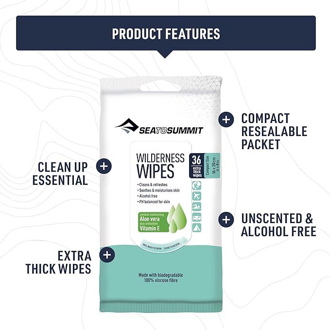 Sea to Summit Wilderness Wipes Rinse-Free Shower Wipes