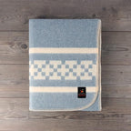 Thick Alpaca Wool Blanket Heavyweight Camping Outdoors Indoors Soft Peru Twin Size Ethnic Design (Soft Blue/Ivory 2, Twin Size)