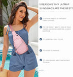 7L Sling Bag For Women Faux Leather Anti Theft Small Casual Daypack Backpack Fanny Pack Crossbody Chest Bags Purse Waterproof Light Pink