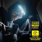 LED Headlamp, Liteband PRO 1500 Lumen Super Bright Head Lamp, Rechargeable Powerful Battery Powered Tactical Headlamps, Camping, Running, Hard Hat Light, Best Rated Forehead Flashlight, Carbon