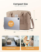 LOVEVOOK Travel Duffel Bag - Versatile Weekender Bag for Women, Puffer Carry On & Overnight Bag for Short Trips, Coffee Brown