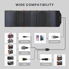 Upgraded 120W Portable Solar Panel for 500/1000/1500W Power Station, ETFE Solar Power Charger with QC3.0 USB-A &Type-C&M-C-4 Output Foldable Solar Panel for Camping, RV, Emergency Power Supply