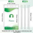 Zonon 200 Pack Clear Luggage Tags Bulk Bag Tag Badge Holder for Suitcases Waterproof Zip Identification ID Card Holder with Clear Loop Straps Business Travel and Office Supplies (10 Mil)