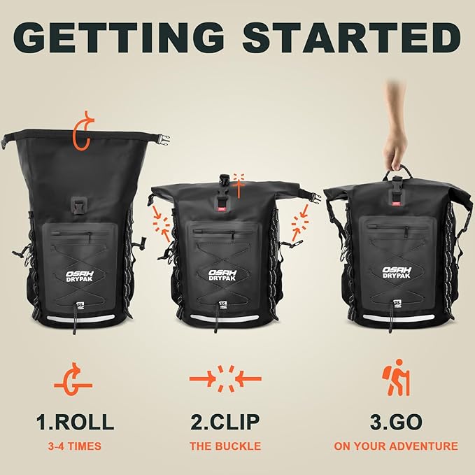Waterproof Backpack Dry Bag 35L/55L/85L – Heavy Duty Roll-Top Hiking Backpack for Travel, Kayaking, Boating, Camping, Rafting and Fishing